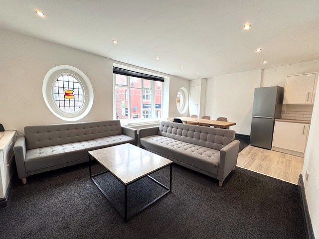 Bright open-plan lounge at 36a Church Street
