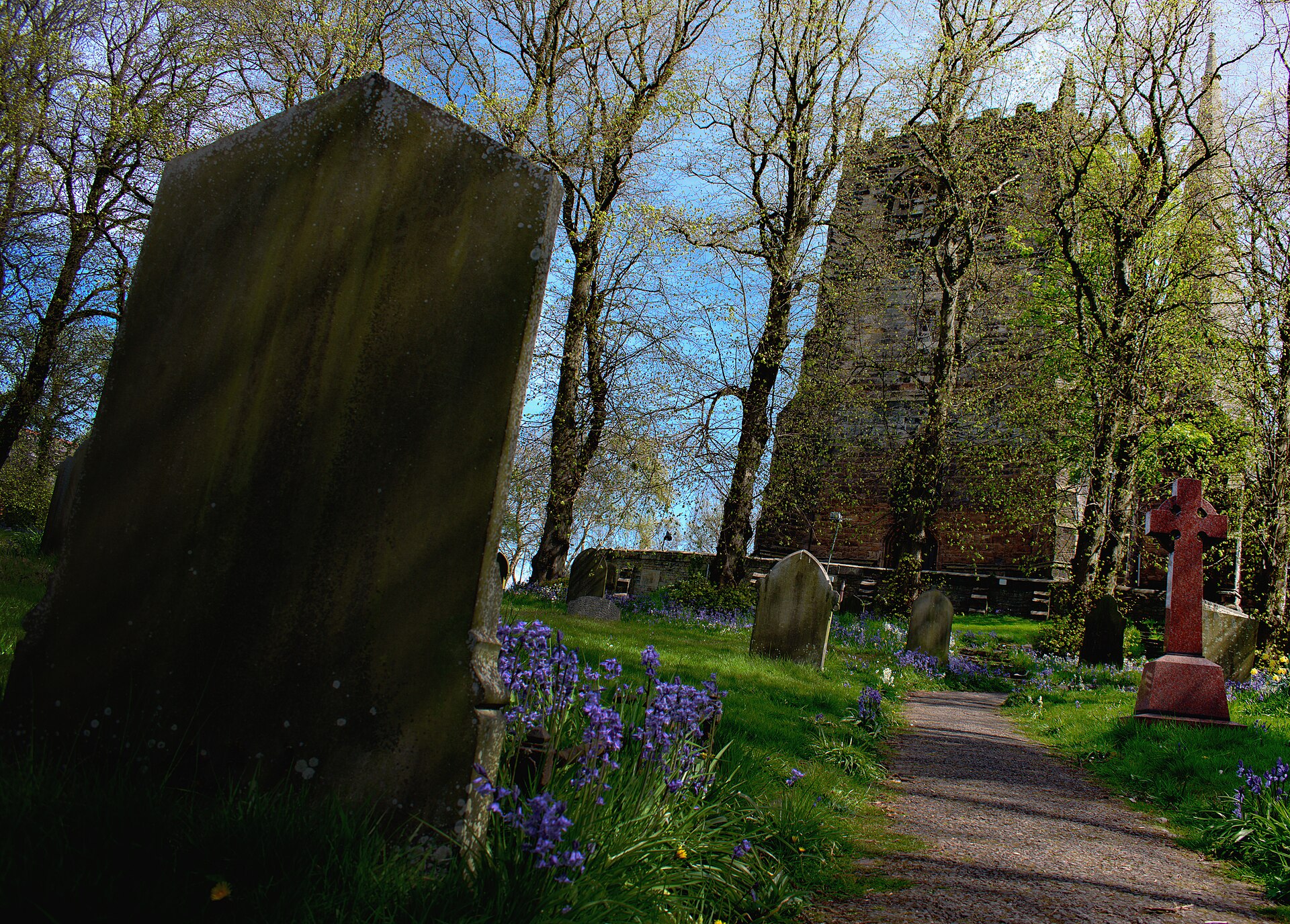 Ormskirk Parish Church with its rare tower and spire